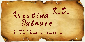 Kristina Dulović vizit kartica